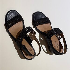 Brioso Women's Black Laser-Cut Sandals